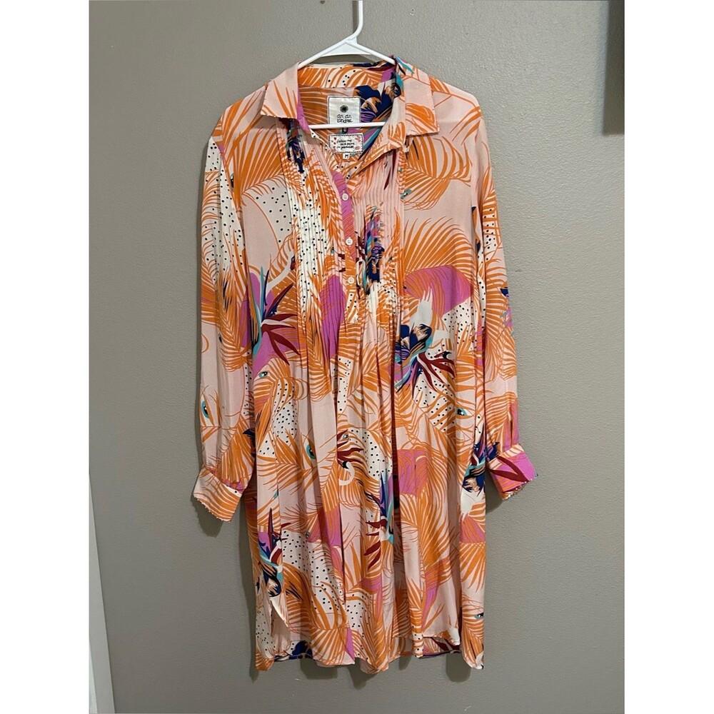 An An Londree 100% Silk Handmade Tropical Print Dress Women’s Size Medium